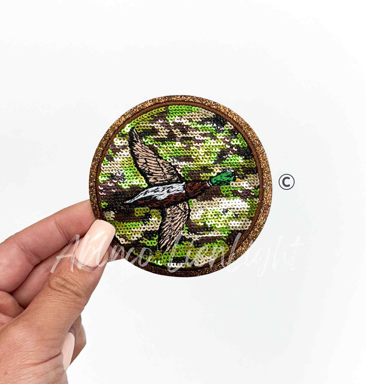 Mallard Duck Hunting Camo Sequin Patch
