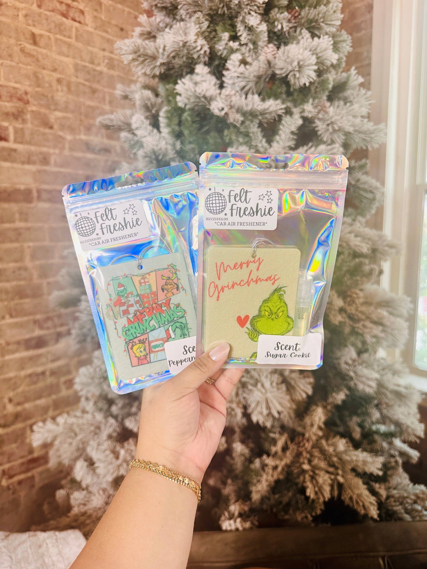 Christmas | Grinch | Felt Freshie | Christmas Felt Freshies - Set of 10