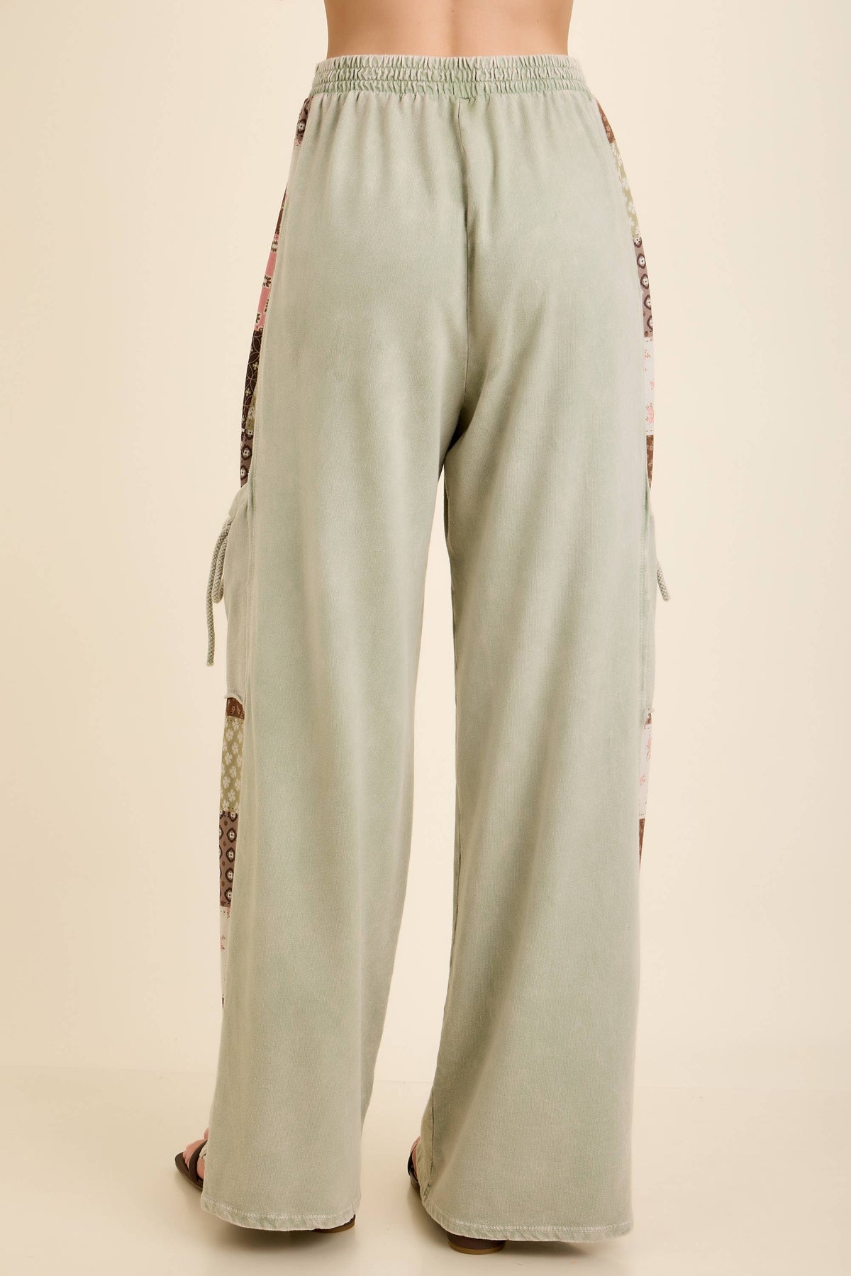 MineralWashed Fall Paisley Print Ribbon patch pants HP7023