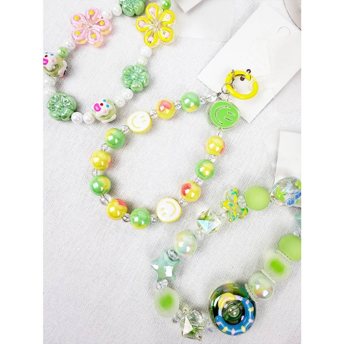 Green Palette Mixed Charm keychain and wrist strap