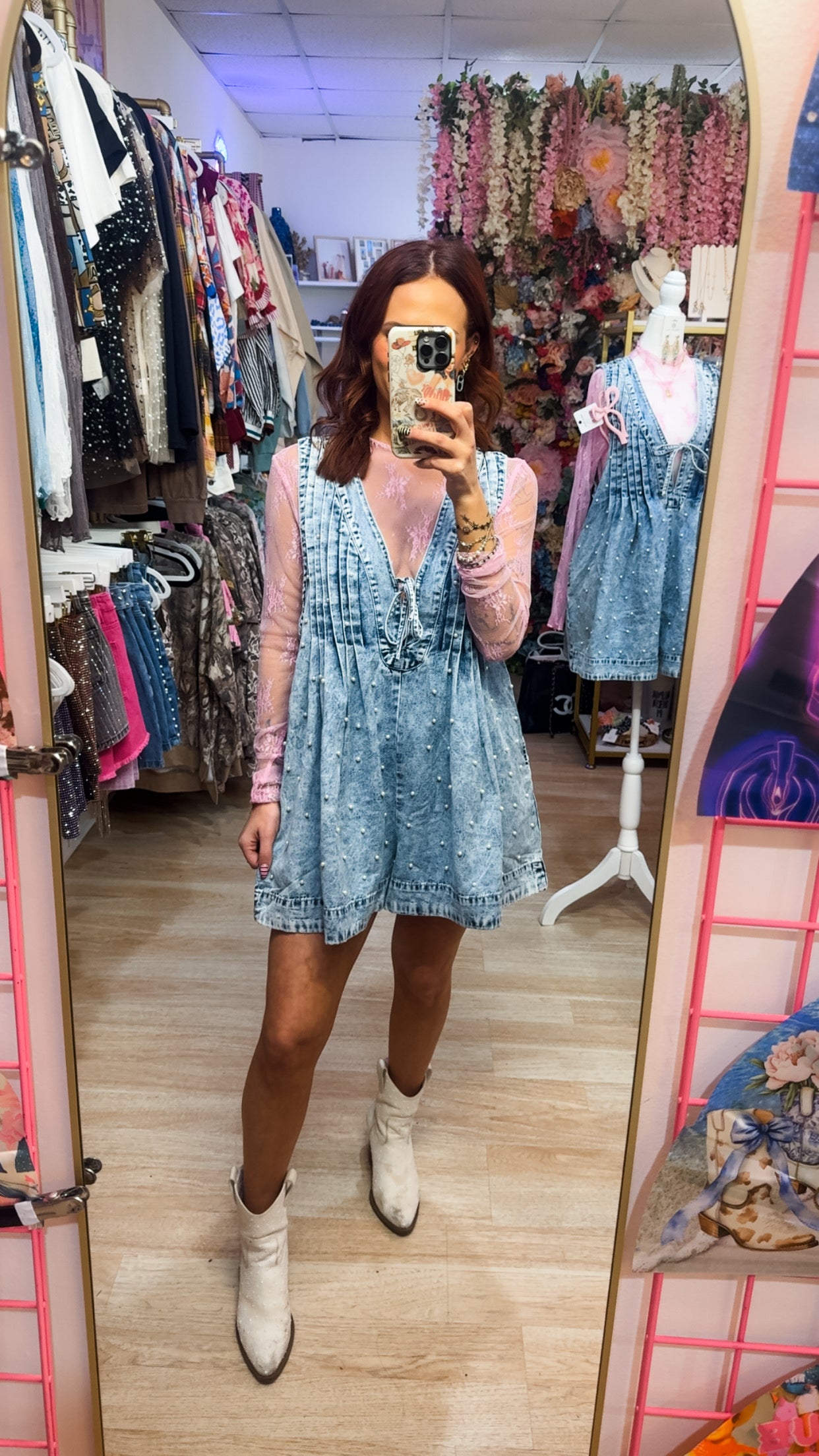 Pearl Denim Romper