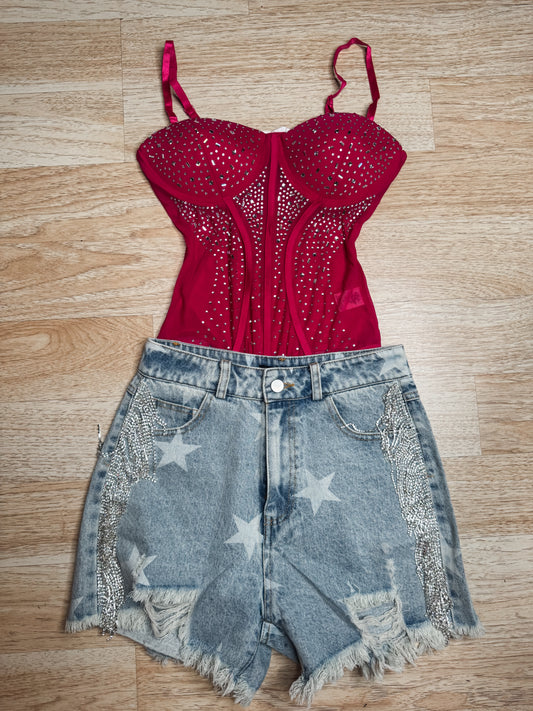 Rhinestone Mesh Bodysuit 3