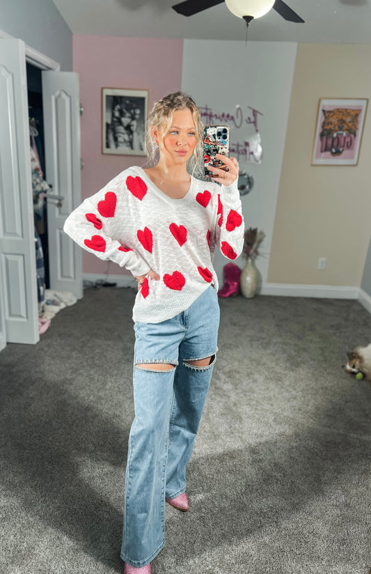 Heart Lightweight Sweater