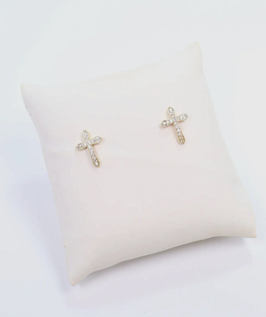 Cz Cross Stud Earrings