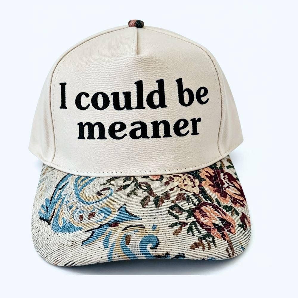 Floral Tapestry Baseball Cap Slogan Embroidery Cap