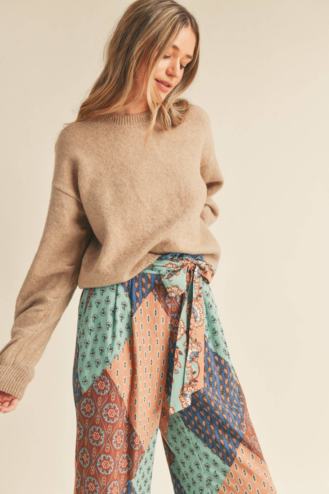 PLEATED SLEEVE DETAIL SWEATER MSW10112