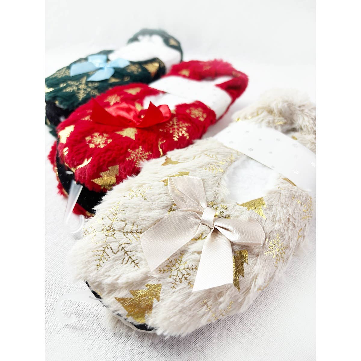 Elegant Christmas Design Fuzzy Socks Slippers