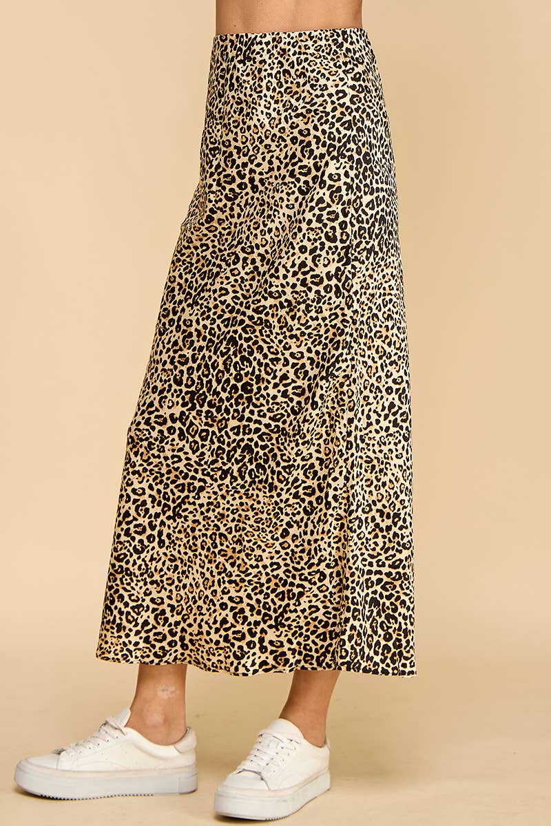 Animal Print Waistband full length Skirt