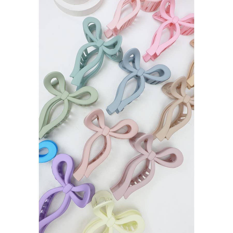 Matte Pastel Bow Hair Clip