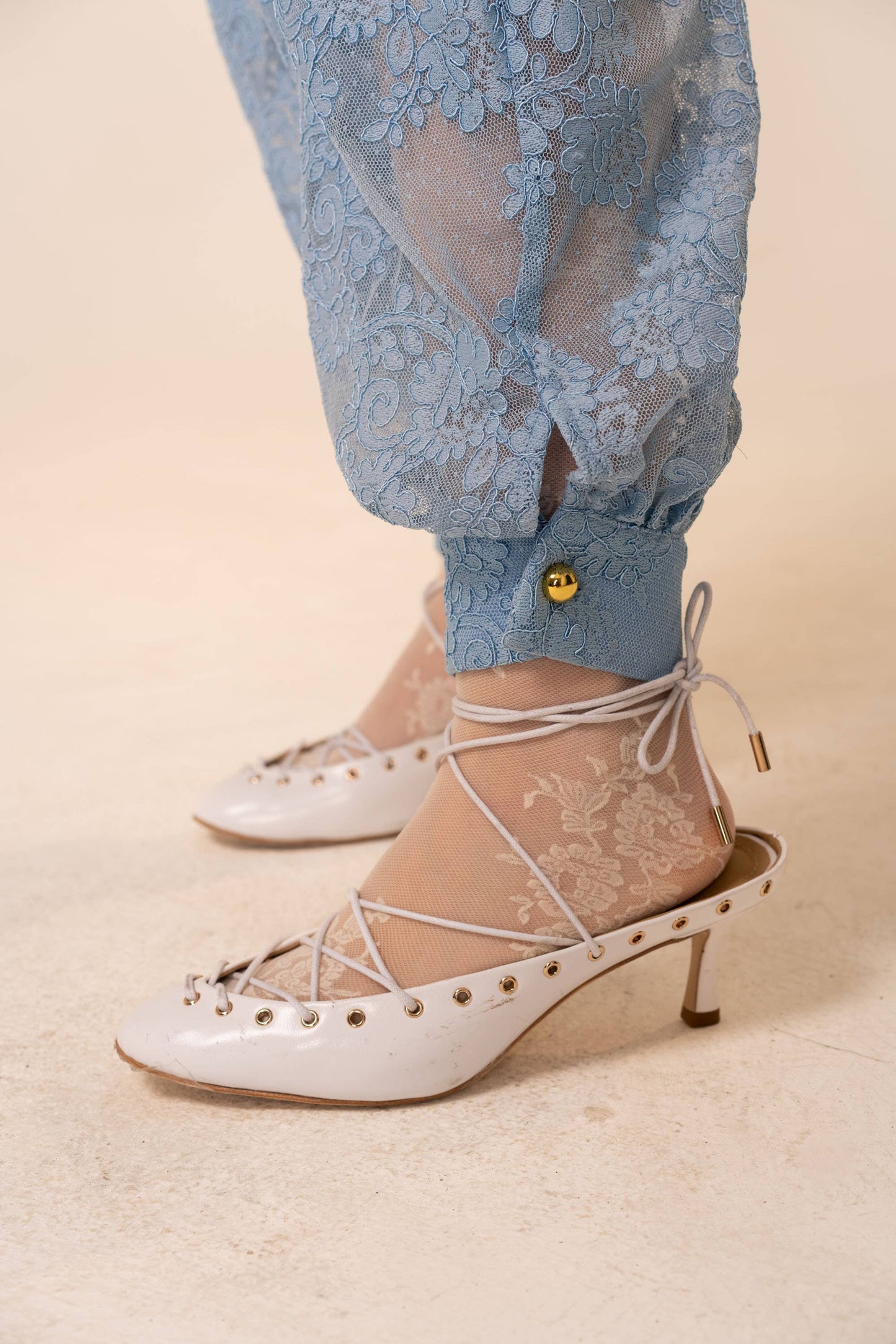 Boho Floral Lace Parachute Pants