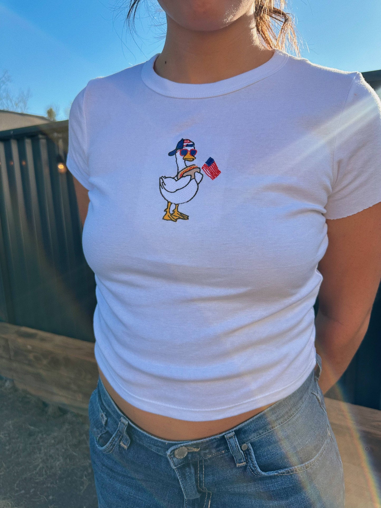 USA Silly Goose Top: embroidery