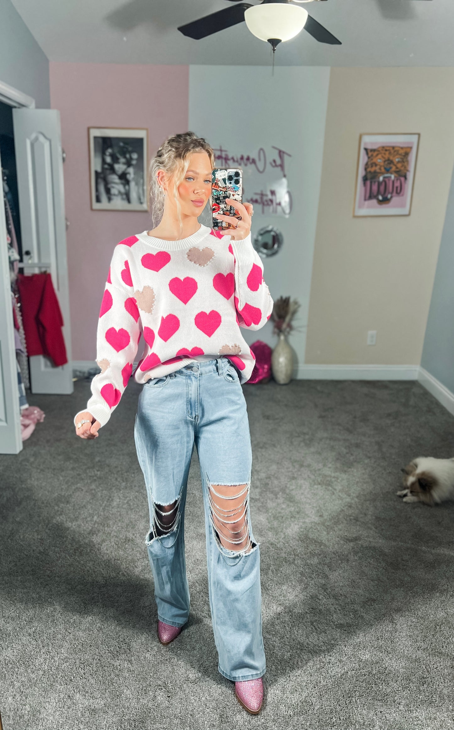 Pearl + Rhinestone Mom Jeans