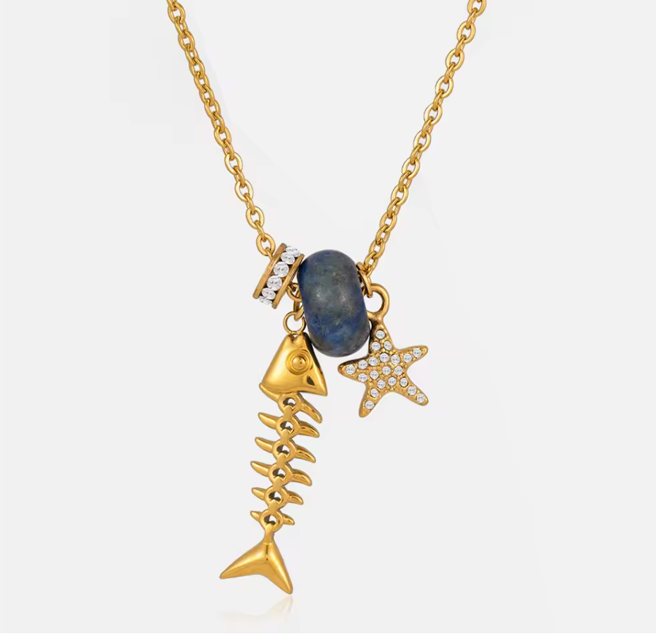 Seastar Fishbone Necklace Water Resistant