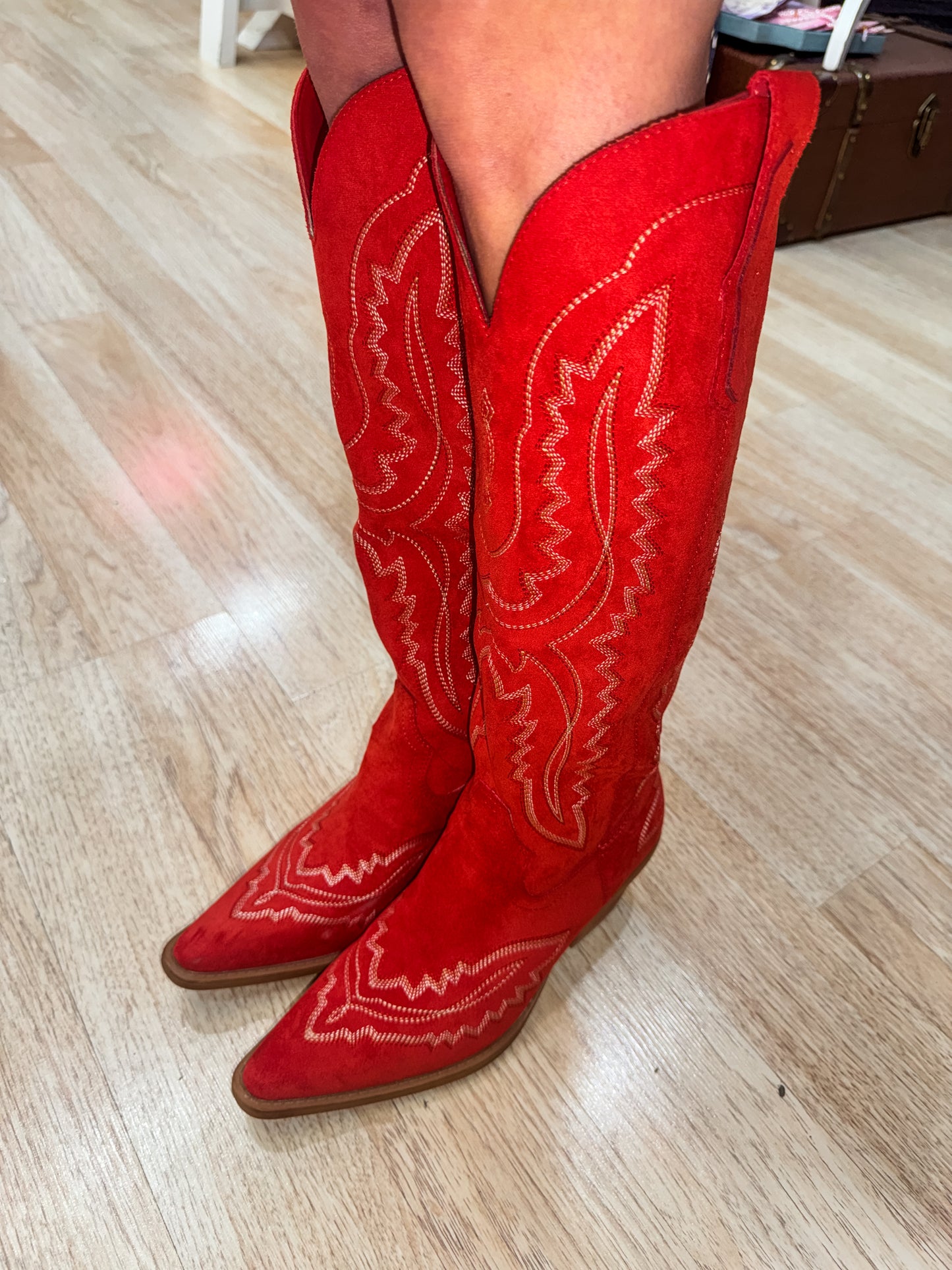 TESS-M WESTERN EBROIDERED POINTED-TOE TALL BOOTS