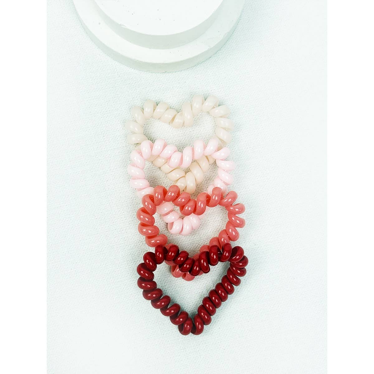 Heart Shape of Spiral Hair Tie Set