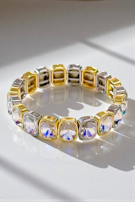 Asher Mixed Metal Square Stone Bracelet