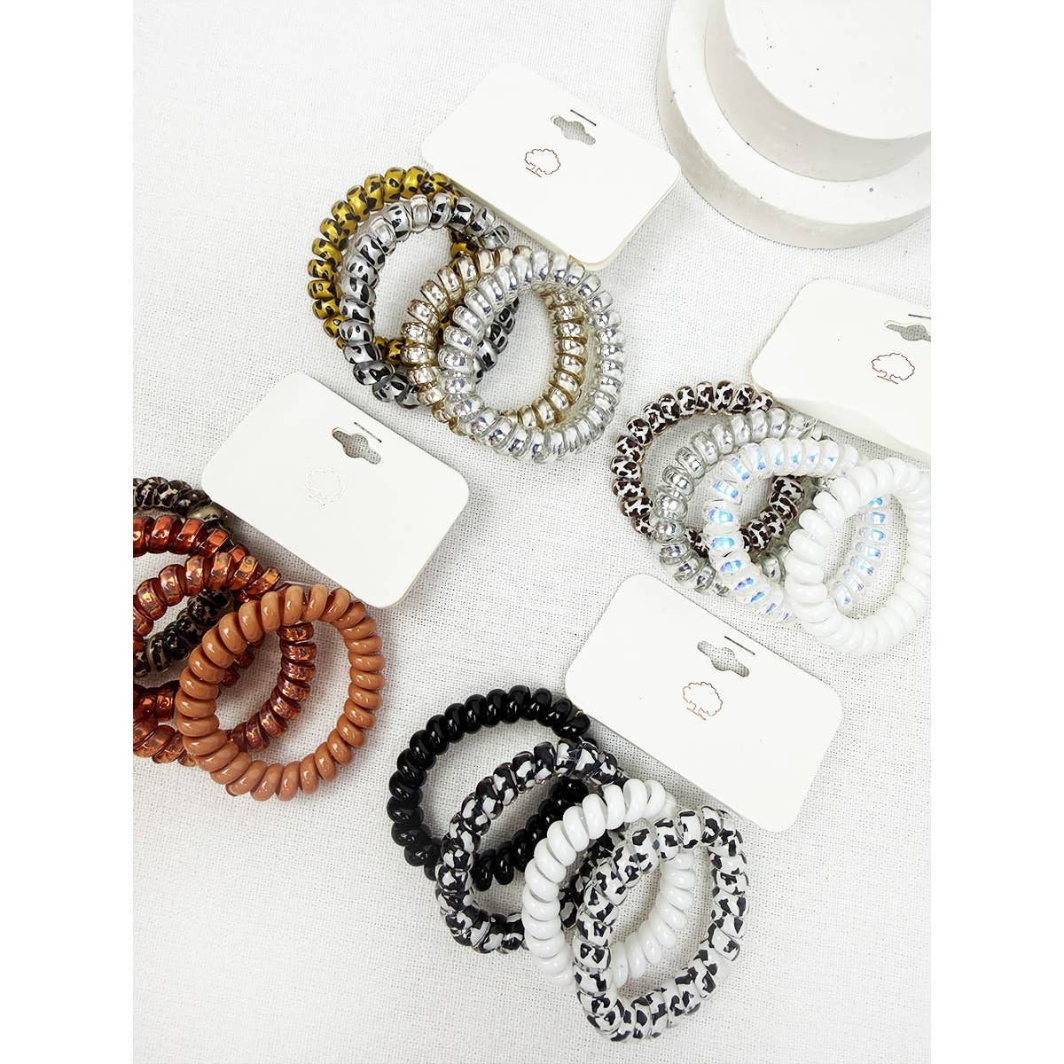 Brown and Black Shades of Spiral Hair Ties