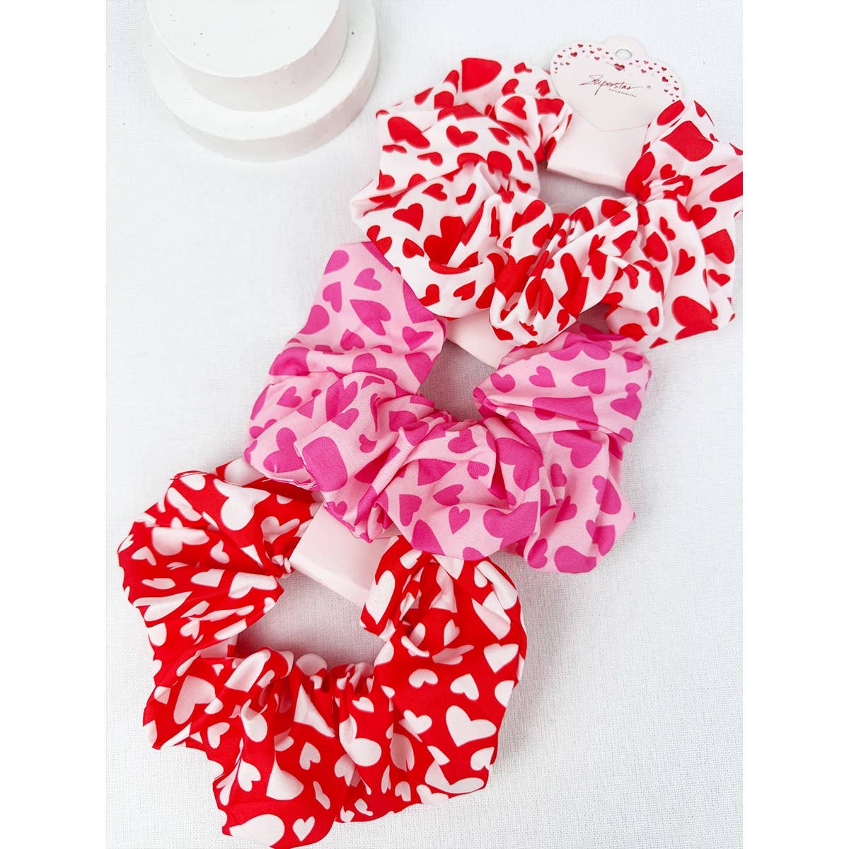 Mix Heart Pattern Jumbo Size Hair Scrunchies