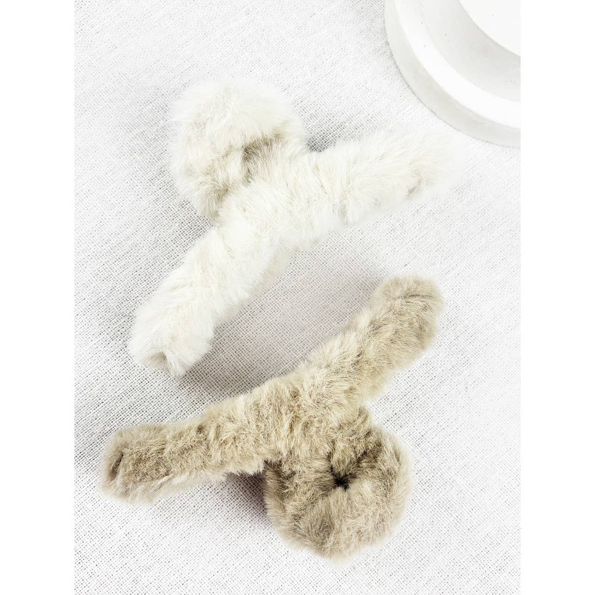 Faux Fur Plush Hair Barrette Jaw Clip