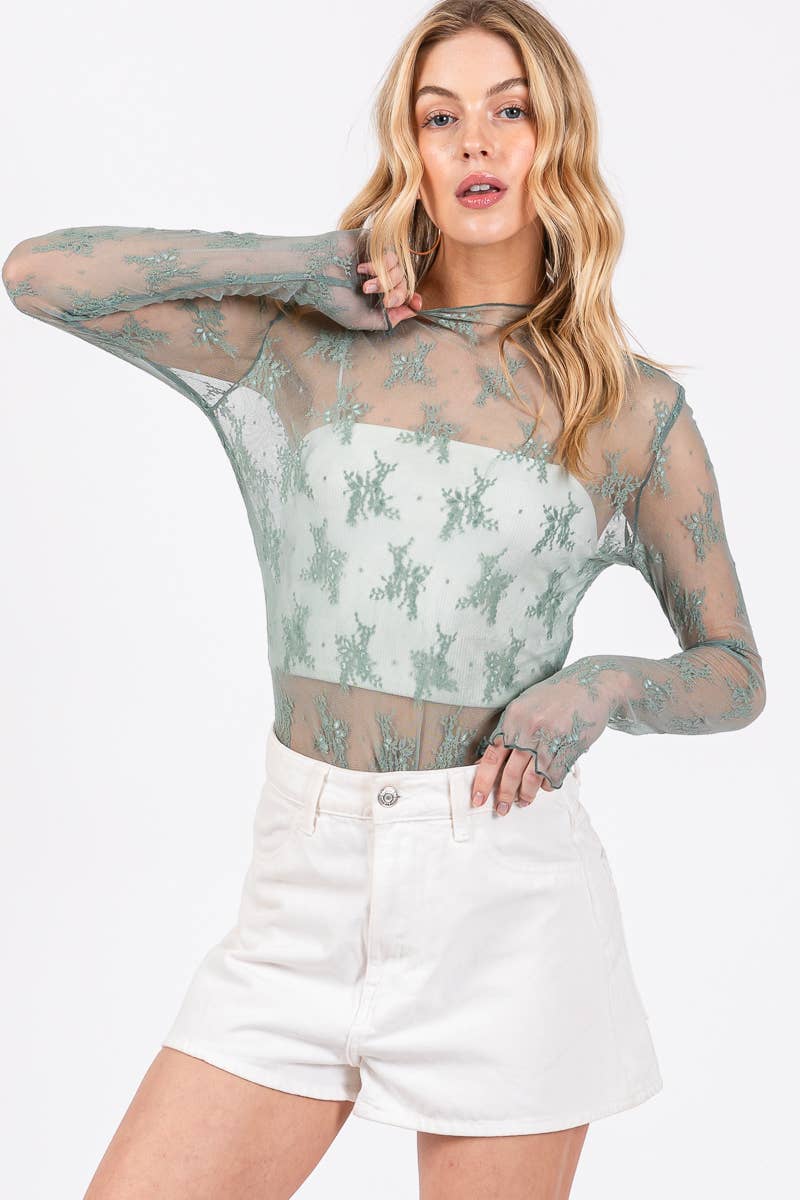 Cutest Mesh Lace Top (multiple colors)
