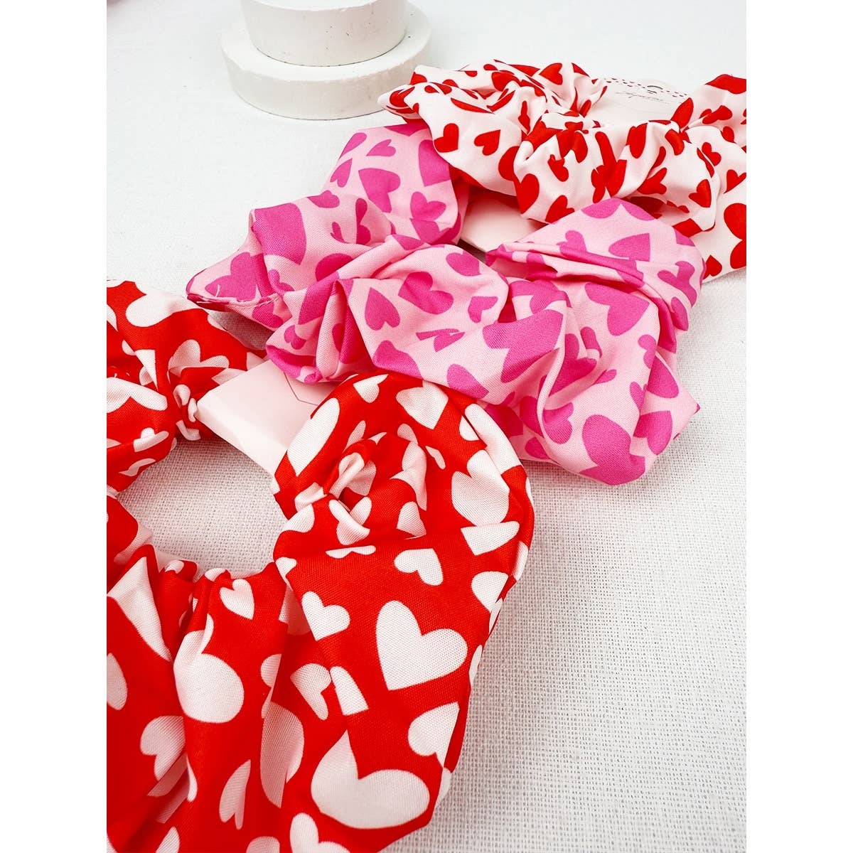 Mix Heart Pattern Jumbo Size Hair Scrunchies