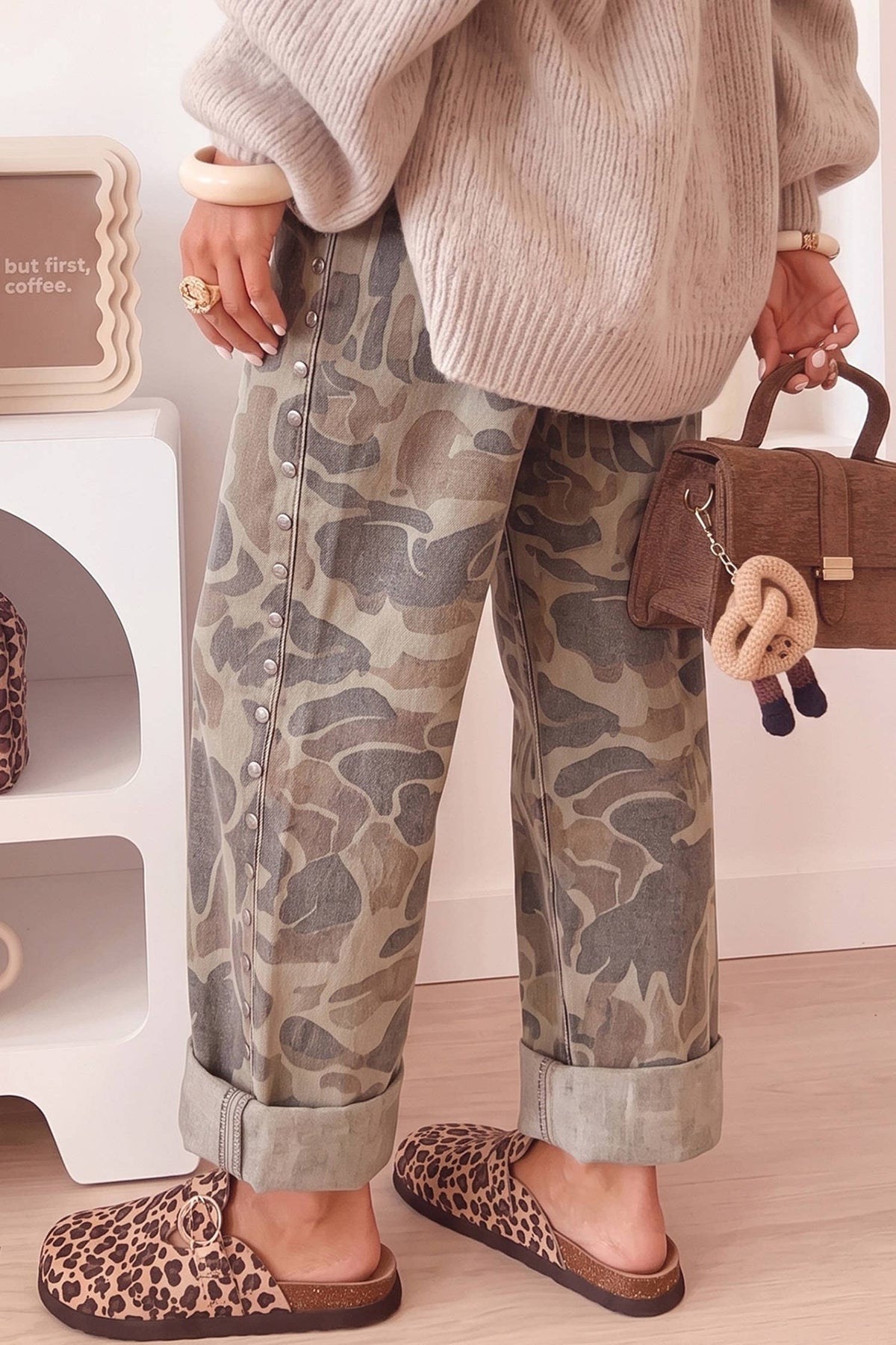 Camouflage Studded Straight Loose Jeans (4-16)