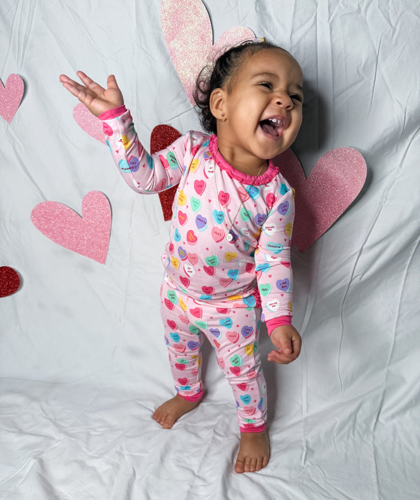 Toddler Girl Valentines Bamboo Set