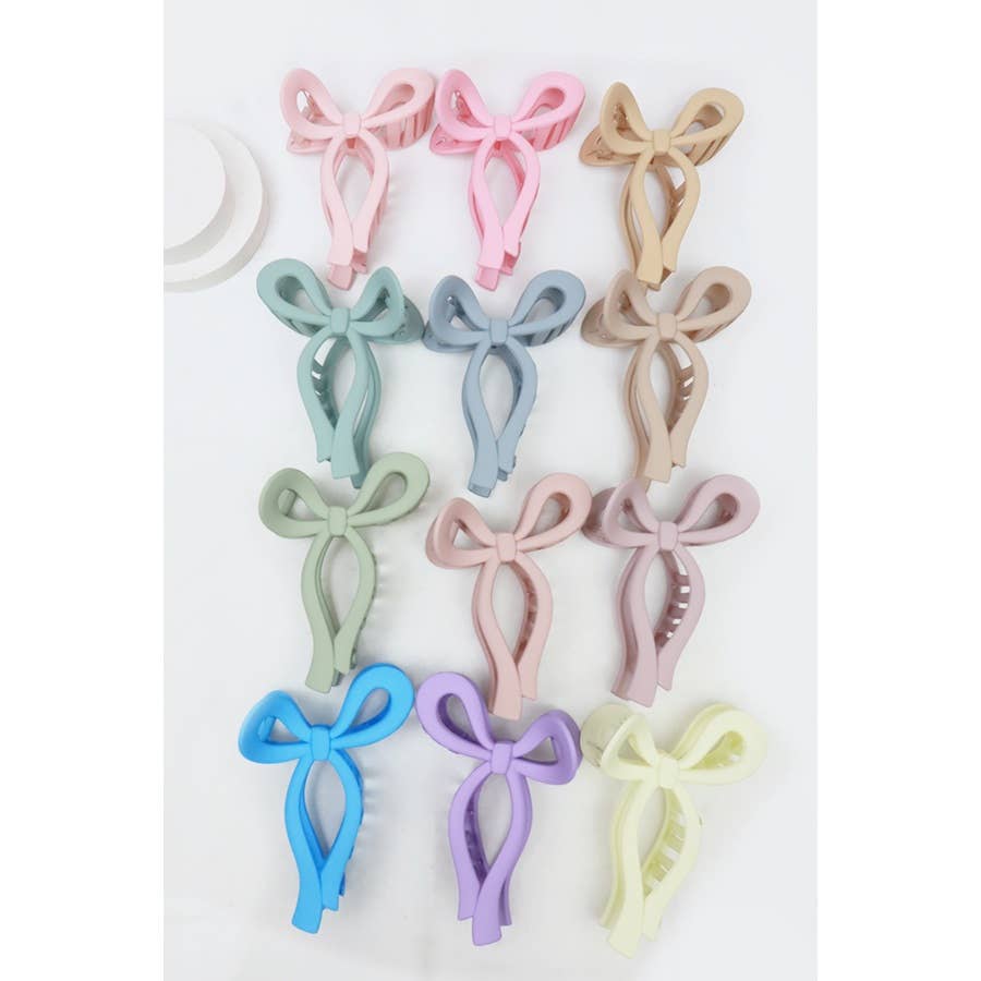 Matte Pastel Bow Hair Clip