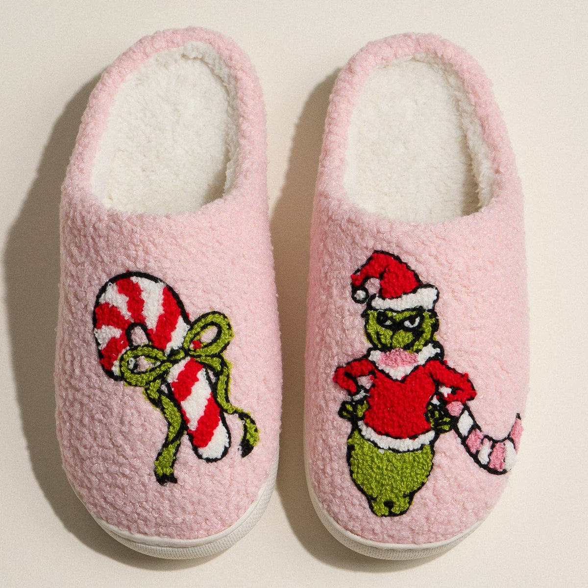 Sherpa Green Monster Christmas Slippers | Cozy Holiday House Shoes