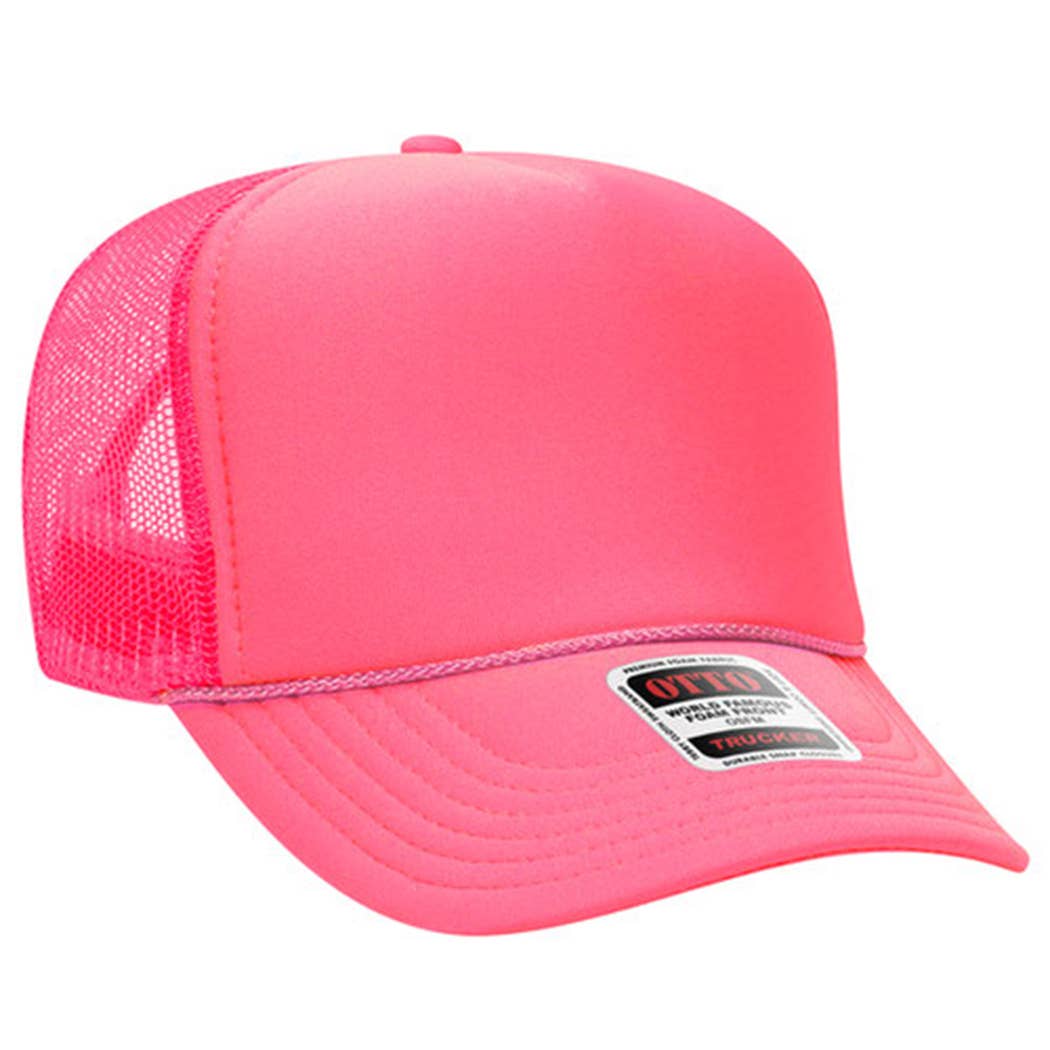Solid Color OTTO 5-Panel Foam Mesh Back Trucker Hat