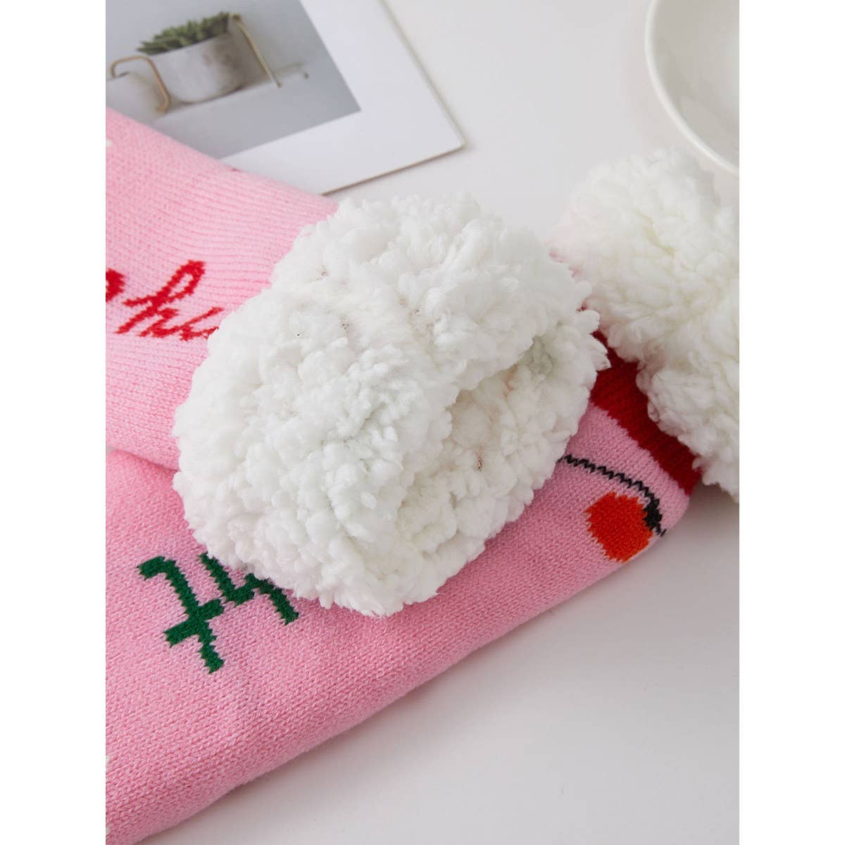 Festive Holiday Sherpa Lined Slipper Socks