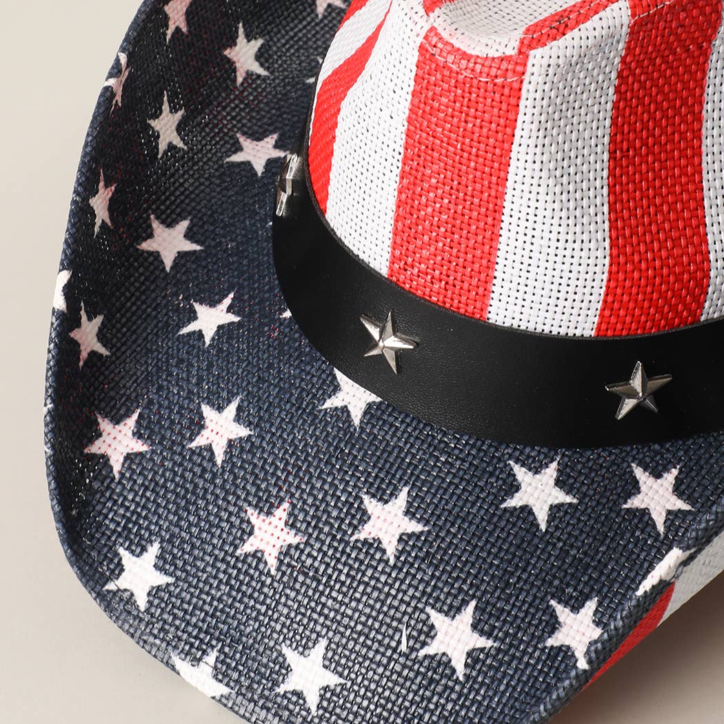 Classic USA Star Brim Straw Cowboy Hat
