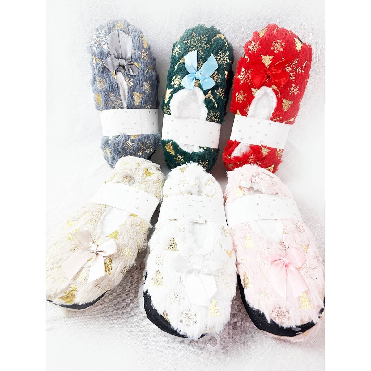 Elegant Christmas Design Fuzzy Socks Slippers