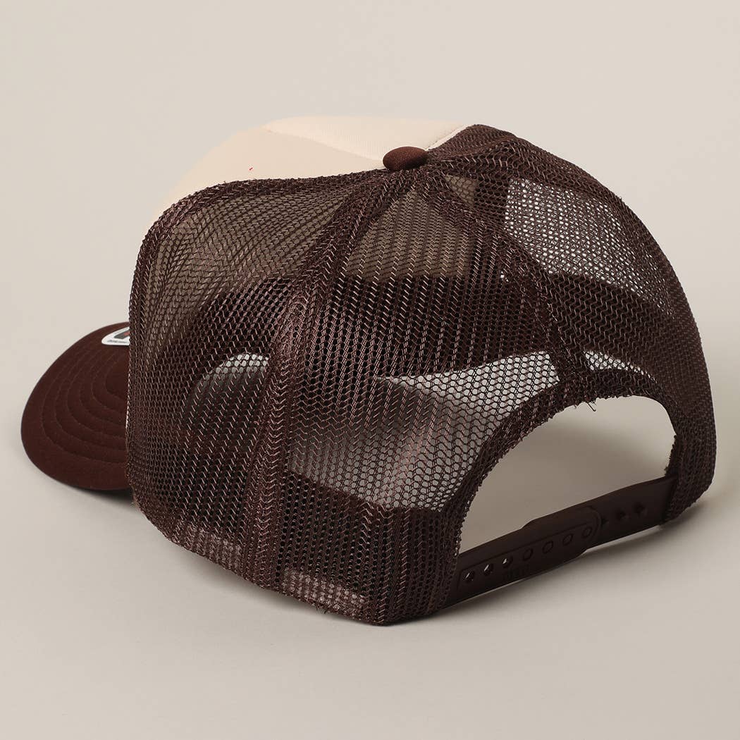 Two-Tone Mesh Back High Crown Foam Trucker Hat
