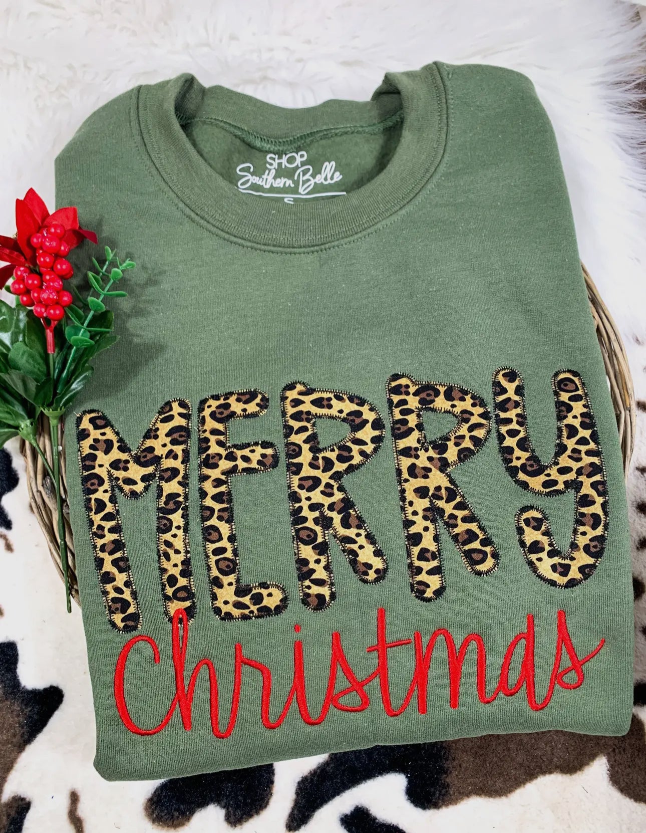 Merry Christmas Cheetah Sweatshirt