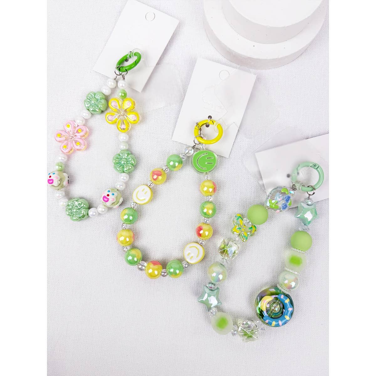 Green Palette Mixed Charm keychain and wrist strap