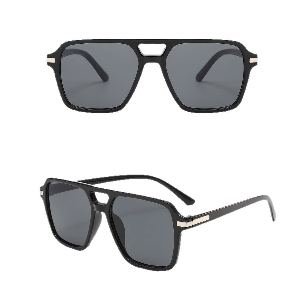 Vintage Oversized Double-Bridge Sunglasses