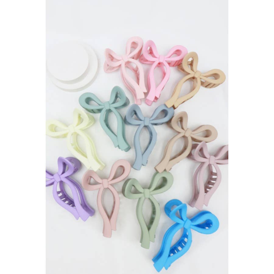 Matte Pastel Bow Hair Clip