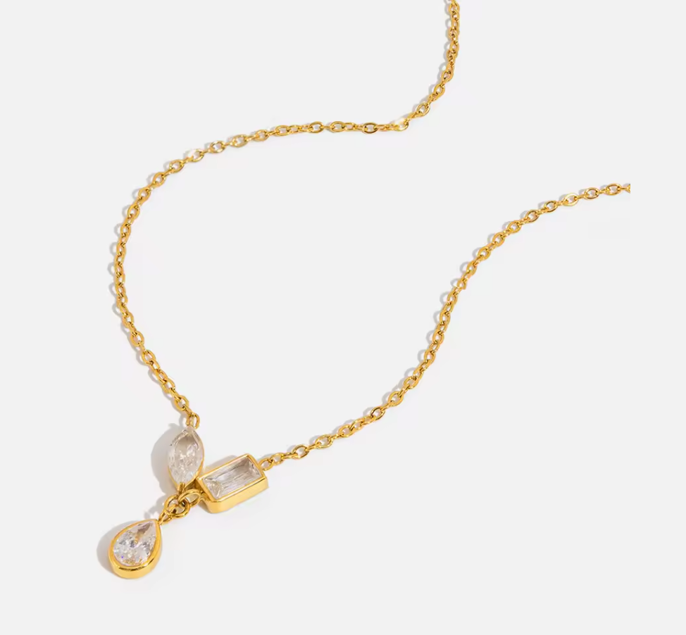 Trio Drop Necklace Water Resistant