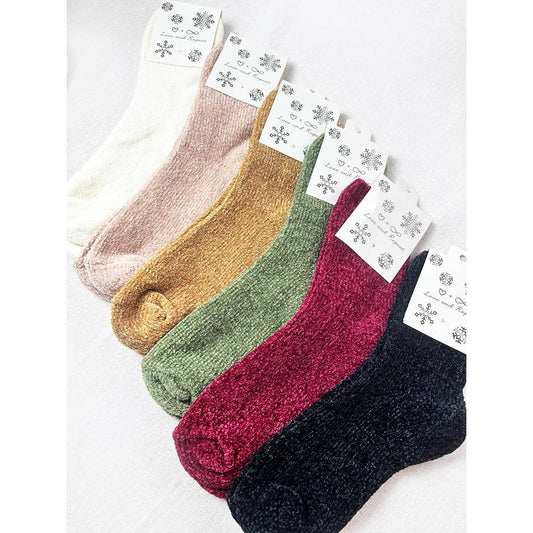 Soft Textured Solid Chinelle Socks