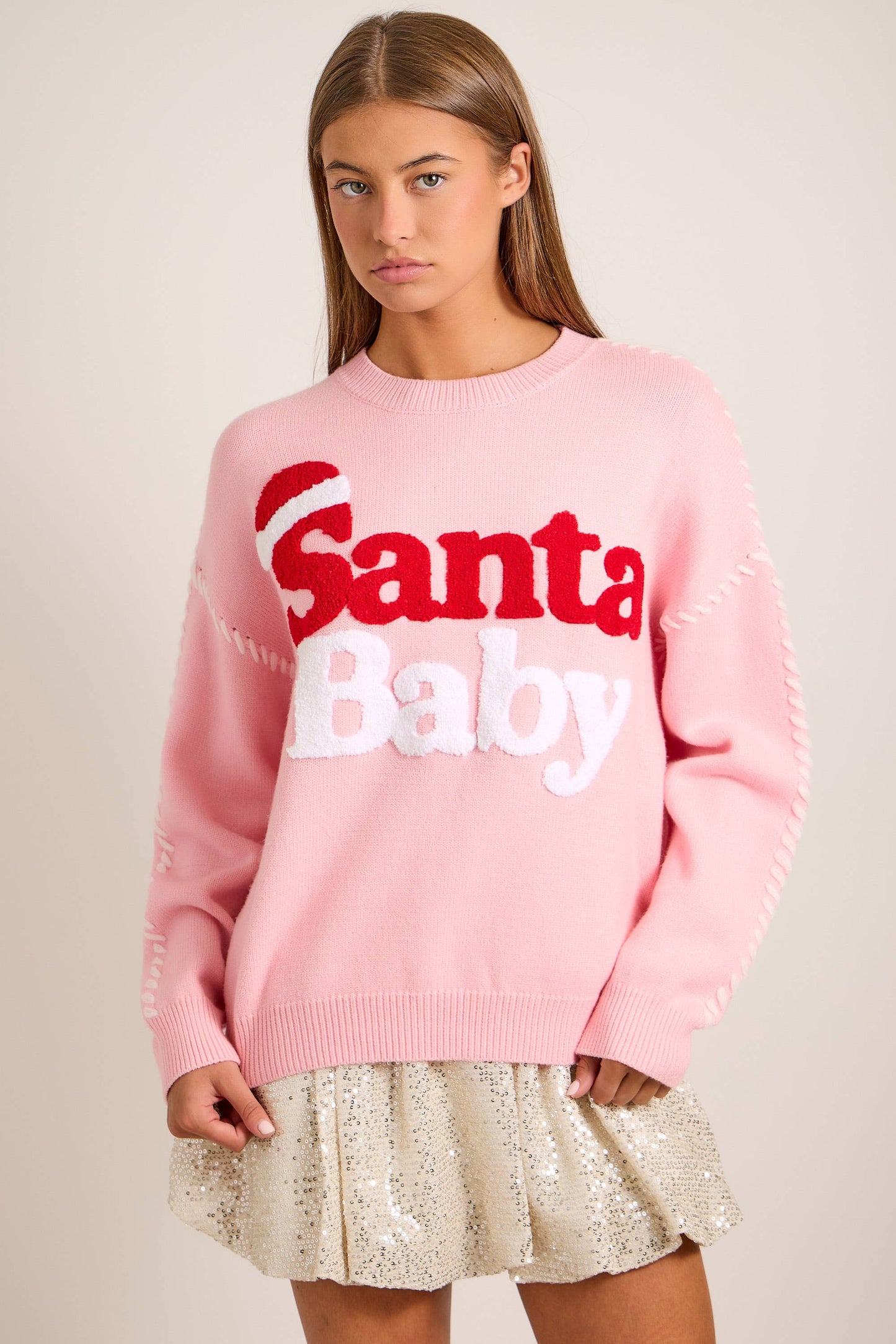 Santa Baby Green Christmas Knit Sweater – Festive Holiday