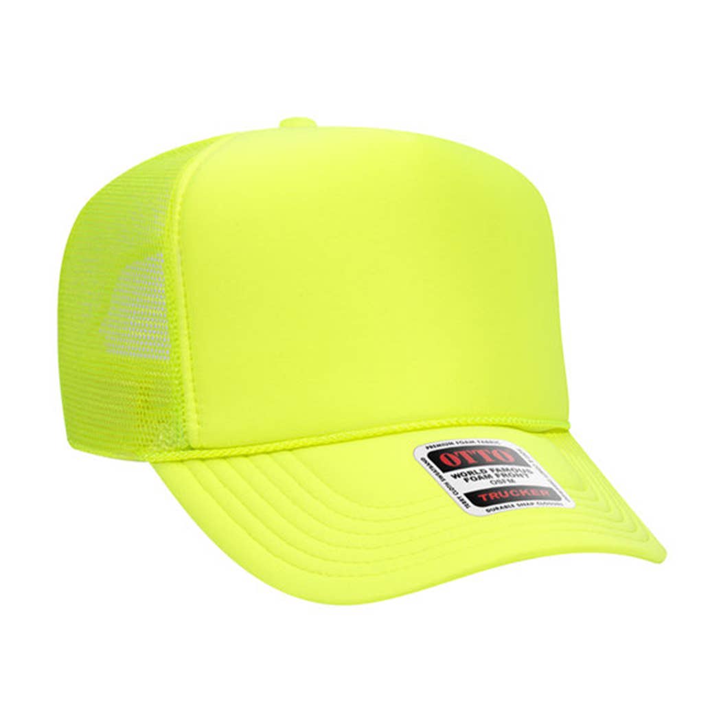Solid Color OTTO 5-Panel Foam Mesh Back Trucker Hat