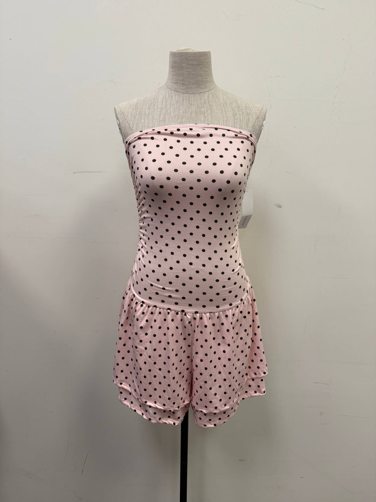Polka Dot Strapless Romper