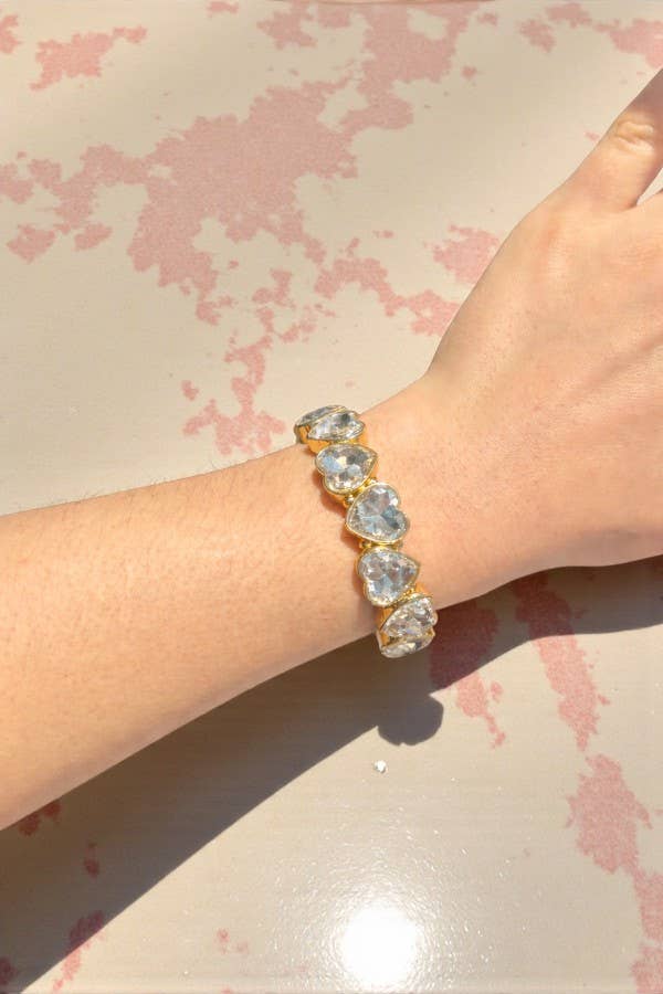 Olivia Gold Heart Stone Bracelet