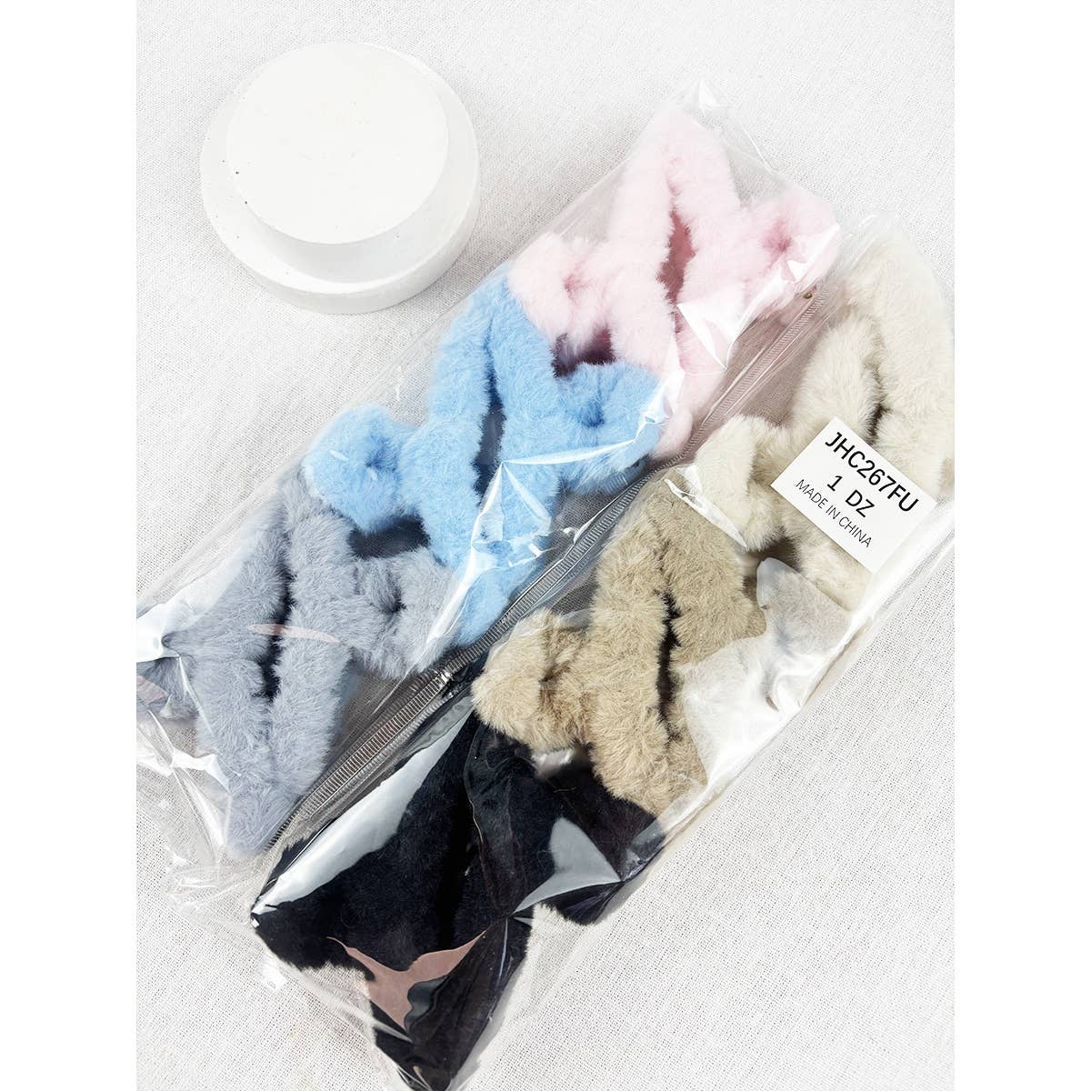 Faux Fur Plush Hair Barrette Jaw Clip