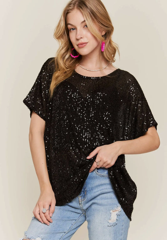 Sequin Sheer Blouse