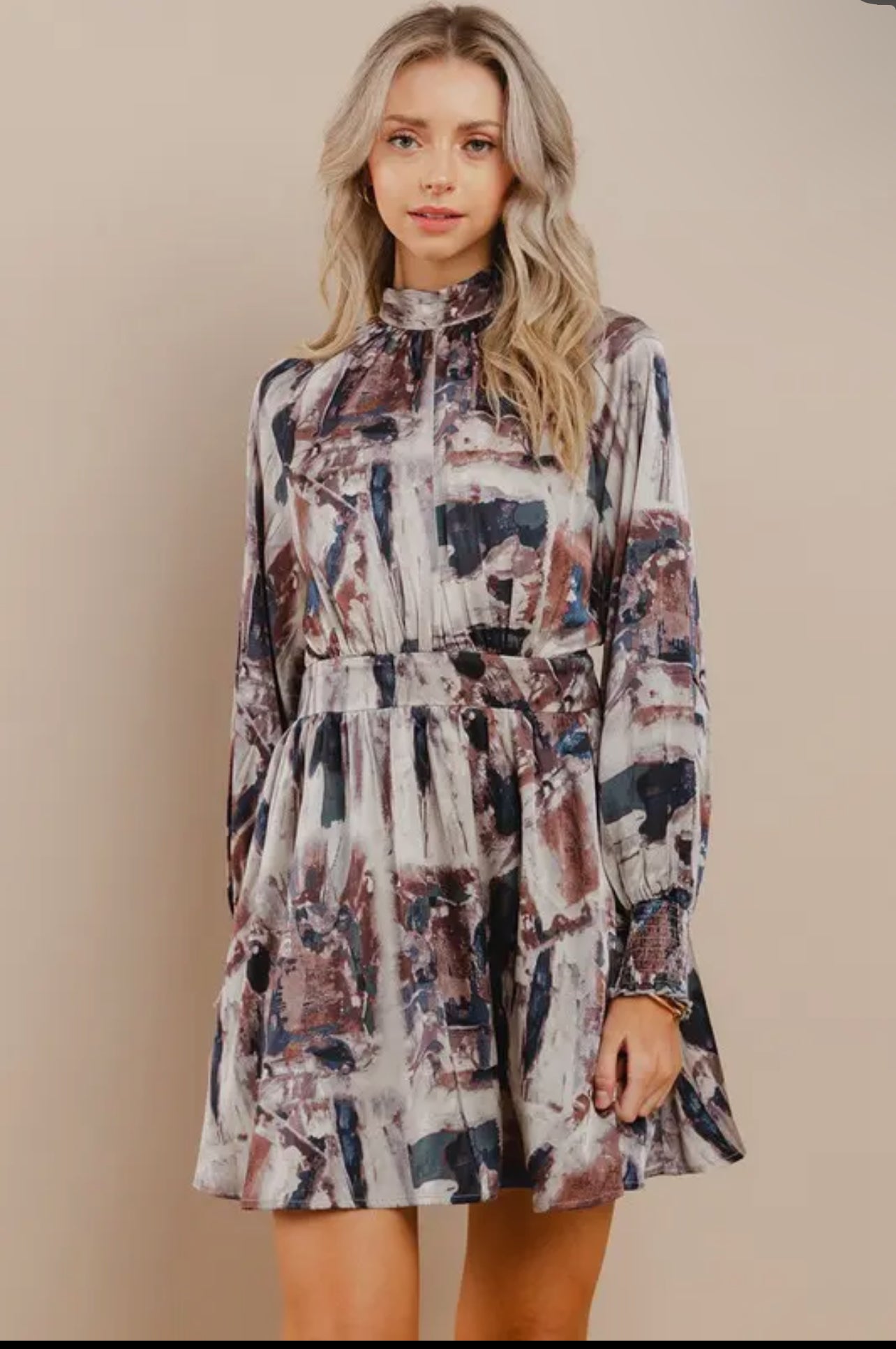 Silk Abstract Dress