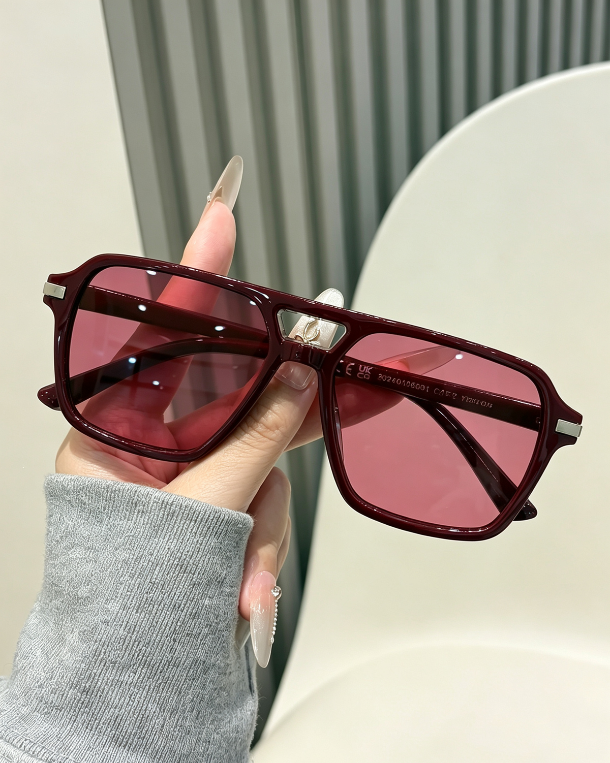 Vintage Oversized Double-Bridge Sunglasses