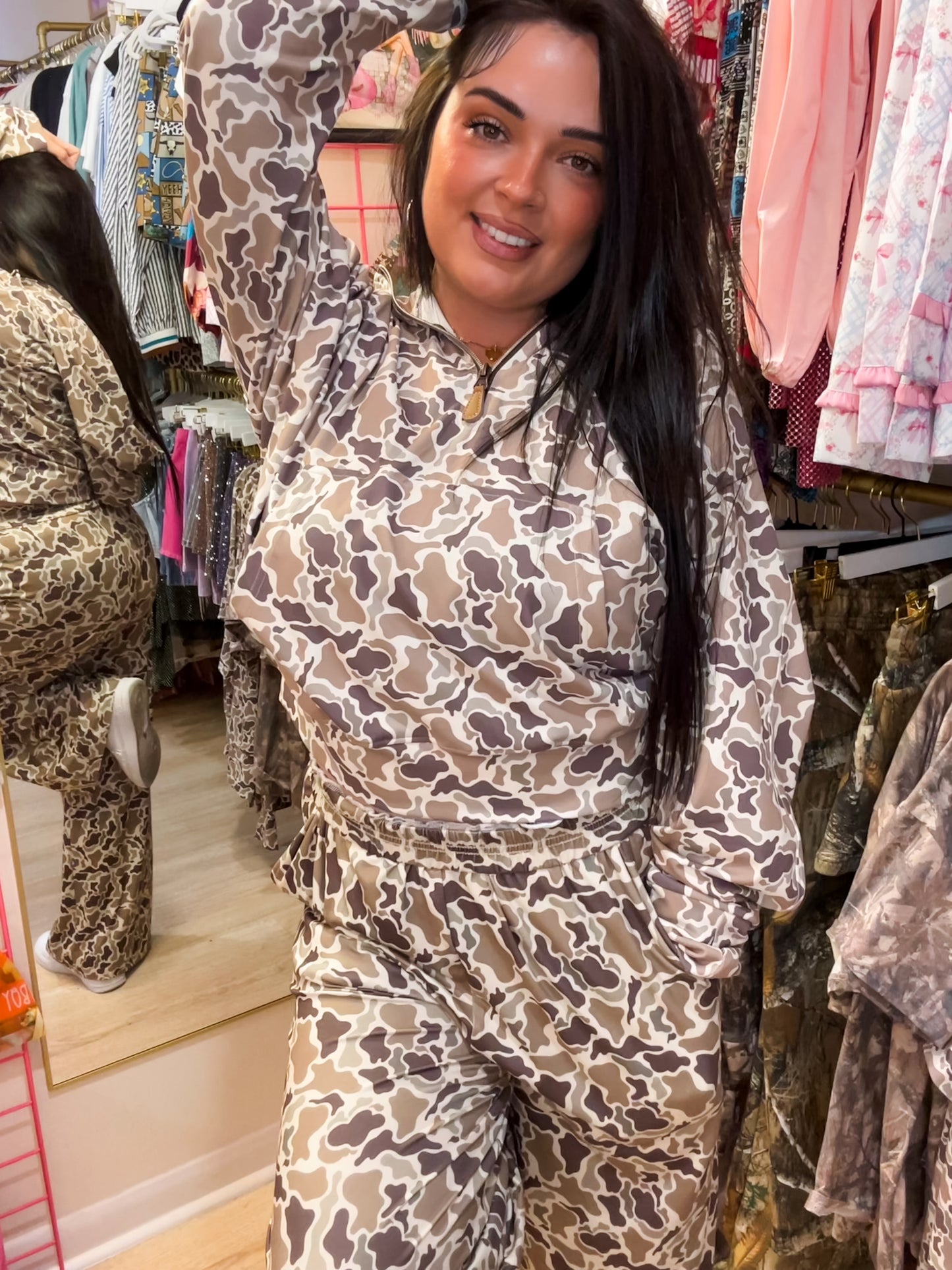 Duck Camo Half Zip Hoodie