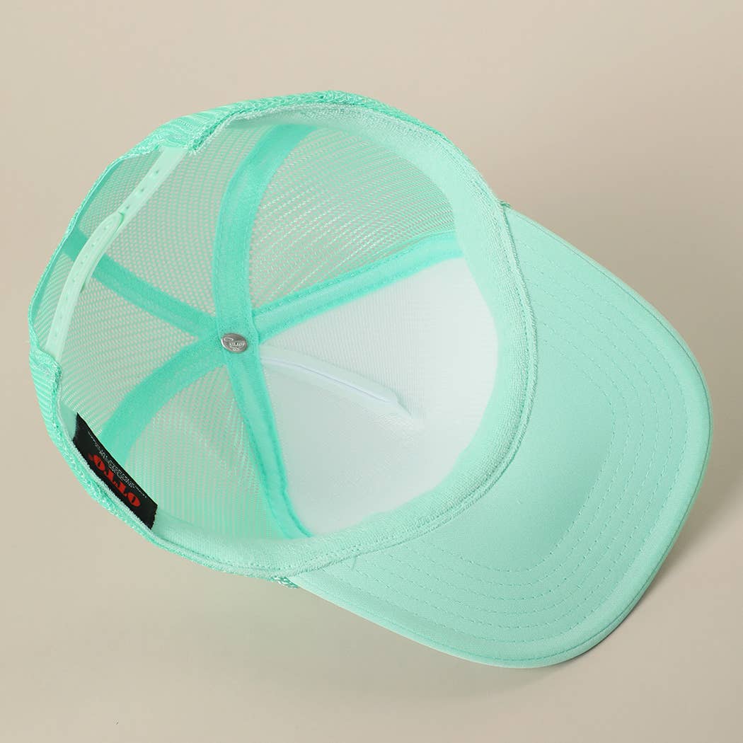 Two-Tone Mesh Back High Crown Foam Trucker Hat
